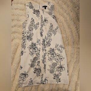 Banana Republic Black and Cream Floral Dress